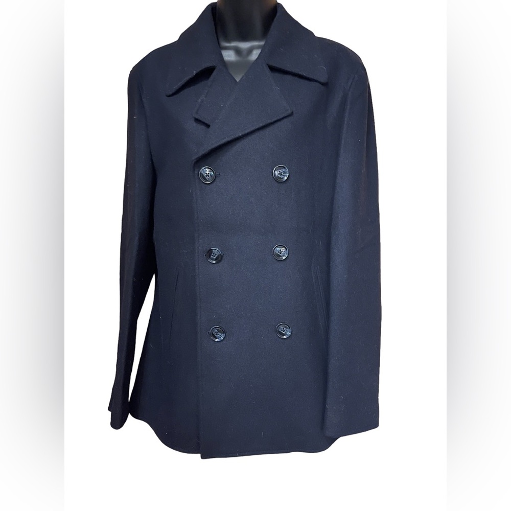 Find double breasted jacket.